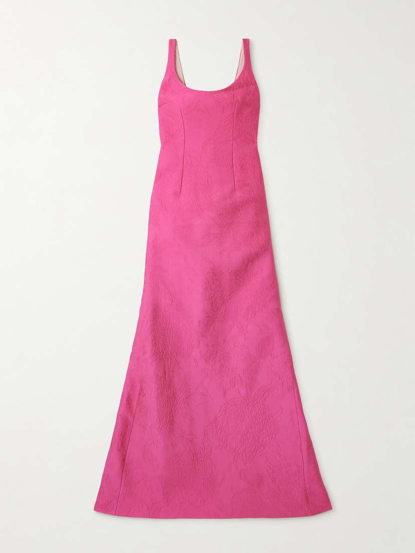 Emilia Wickstead Ninette Pleated Cloqué Gown