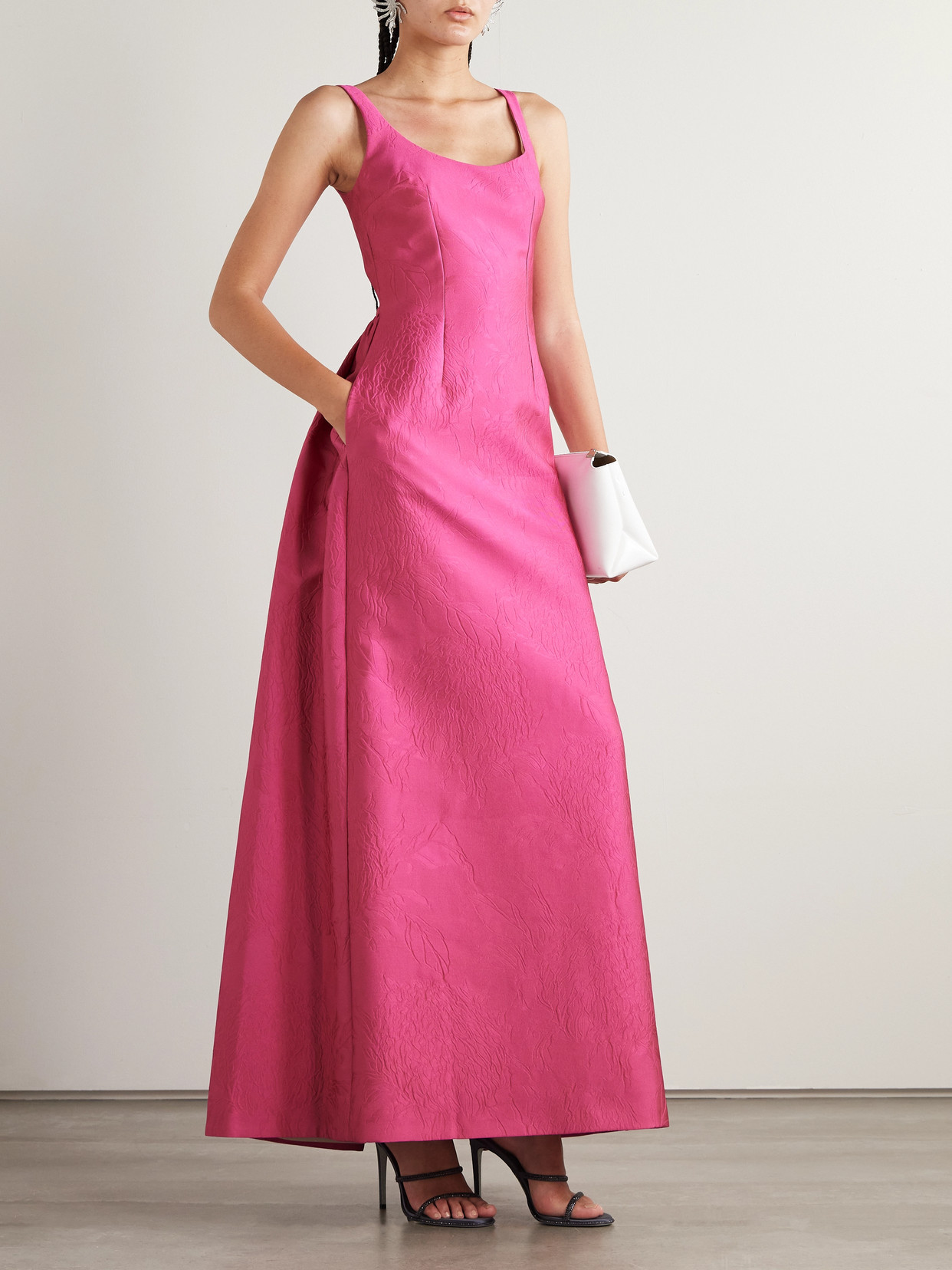 Emilia Wickstead Ninette Pleated Cloqué Gown