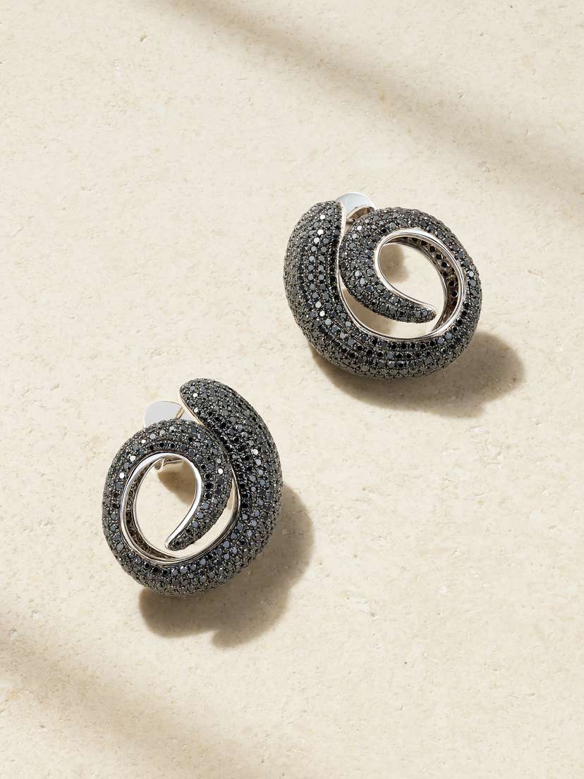 Maison H Jewels 18-karat White Gold Diamond Earrings