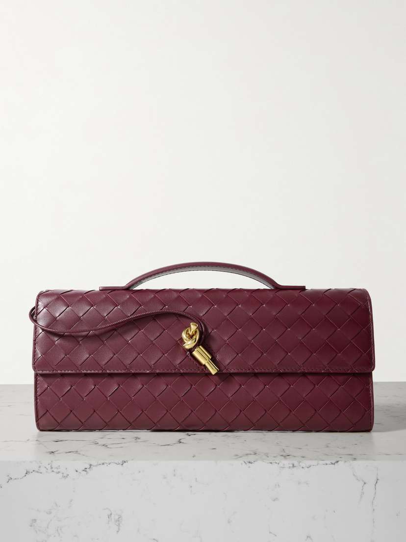 Bottega Veneta Andiamo Long Intrecciato Leather Clutch