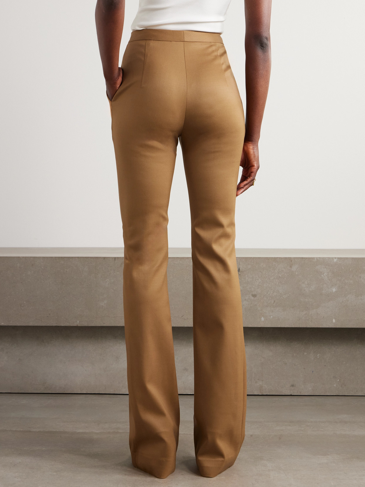 Altuzarra Sonny Stretch-wool Flared Pants In Brown