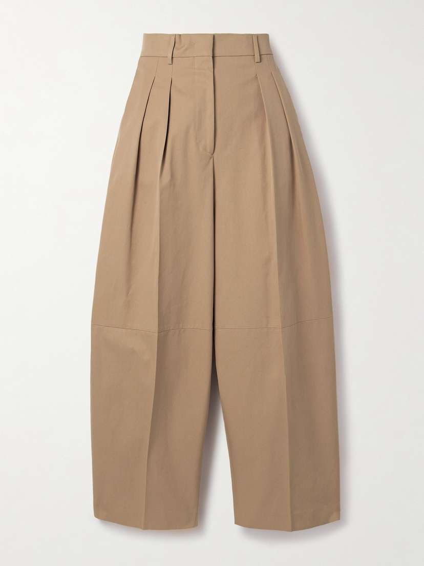 Altuzarra Dash Pleated Cotton-twill Barrel-leg Pants