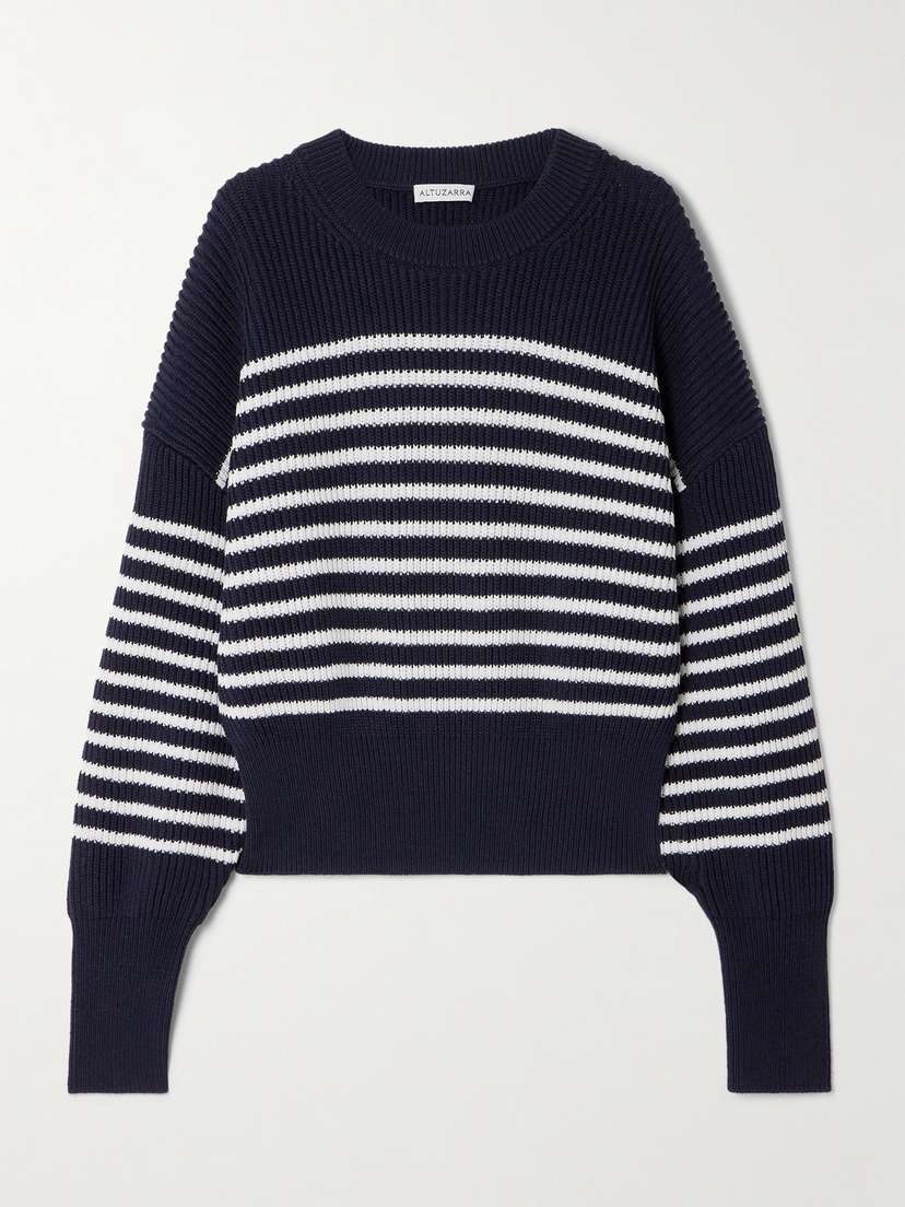 Altuzarra Tanessa Striped Ribbed Cotton Sweater
