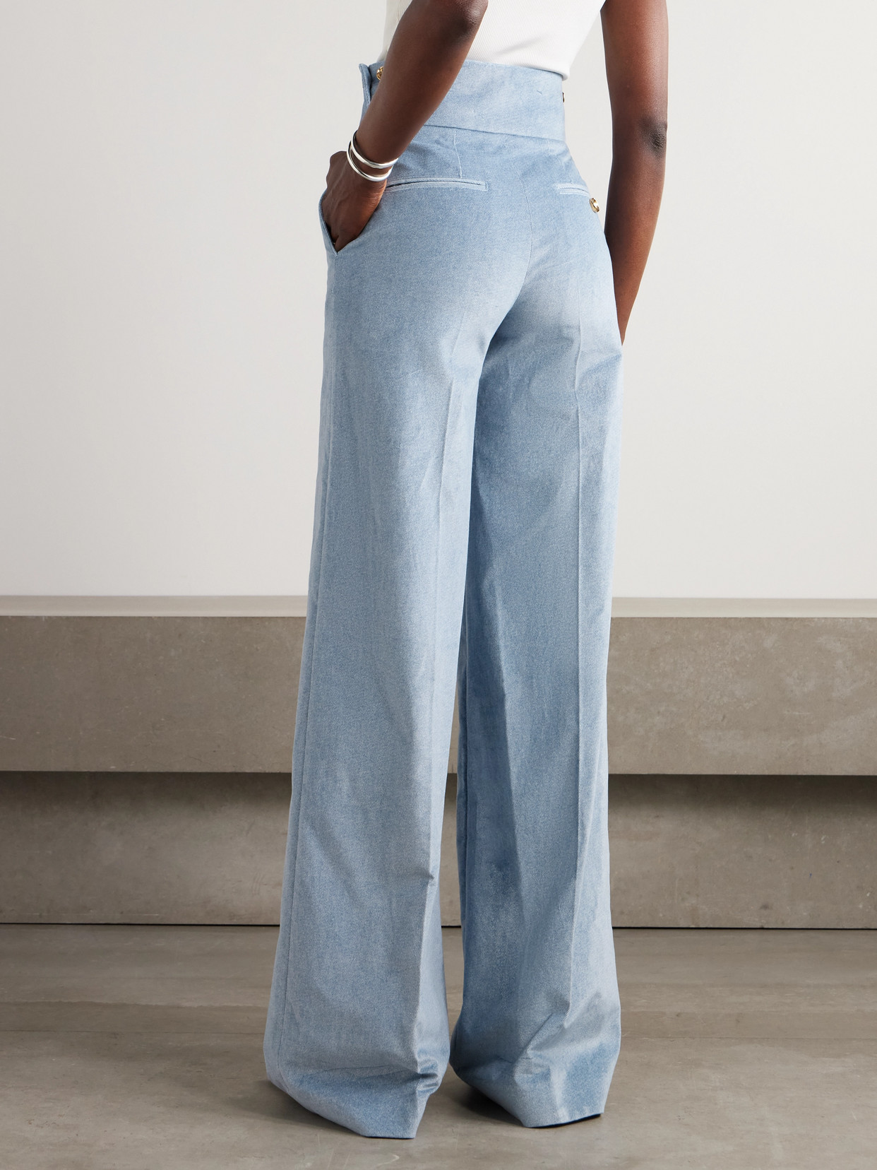 Altuzarra Rudy Cotton-twill Wide-leg Pants In Blue