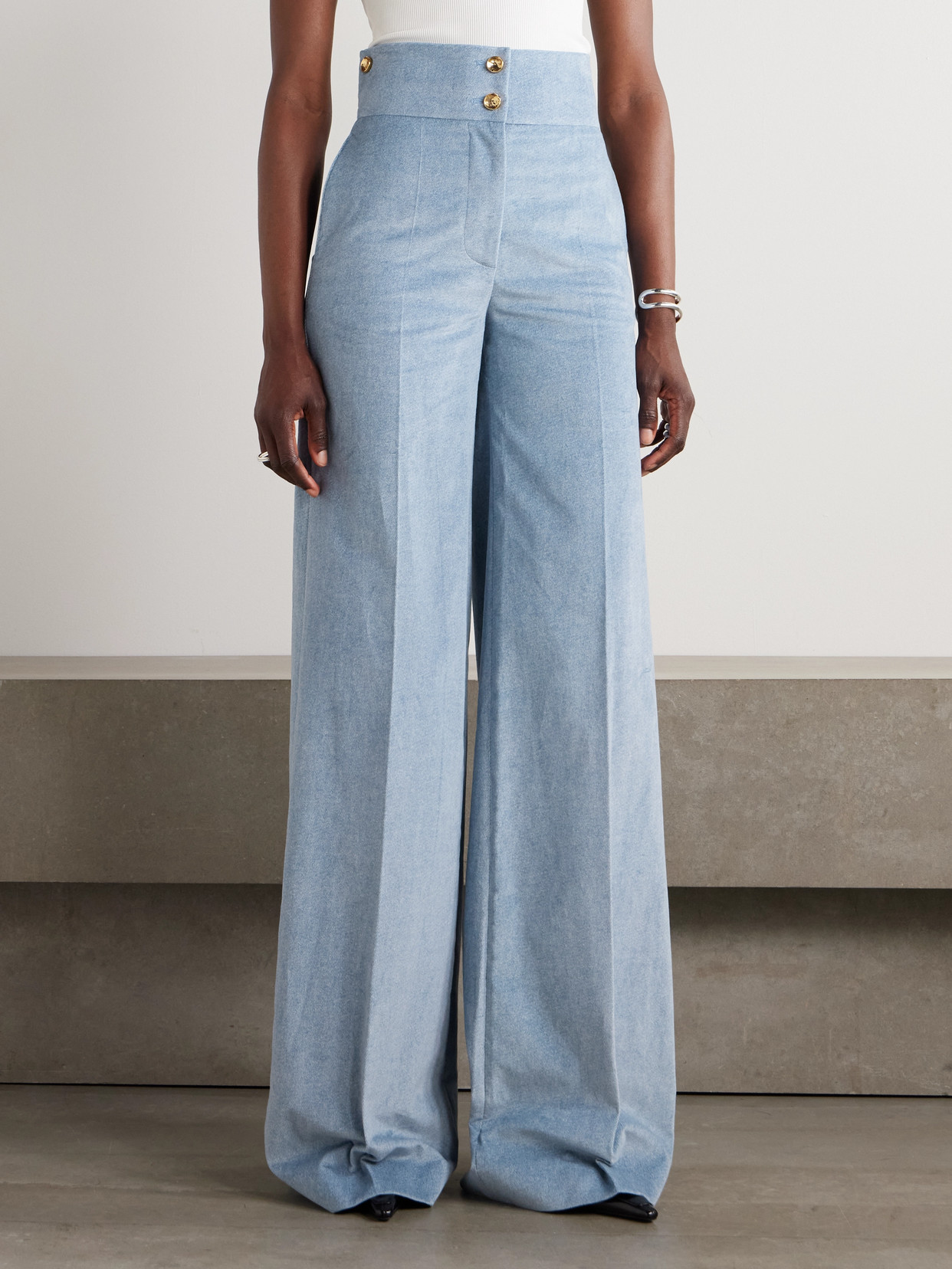 Altuzarra Rudy Cotton-twill Wide-leg Pants In Blue