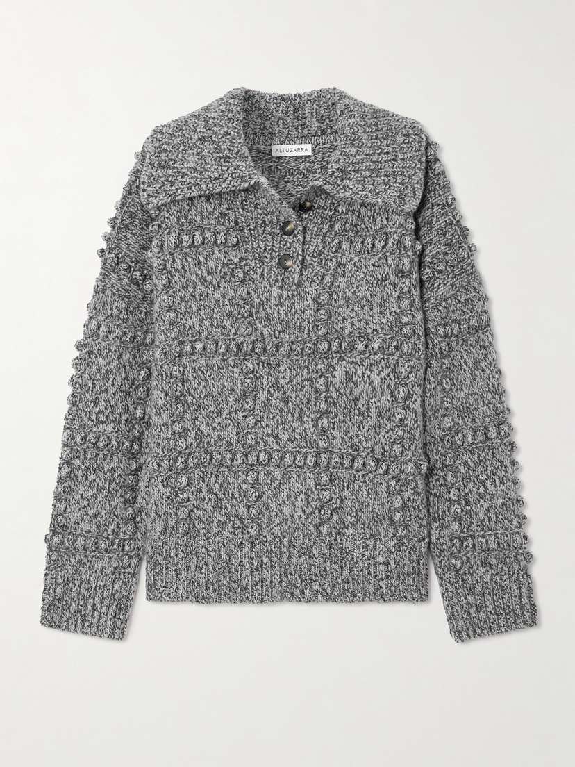 Altuzarra Mitch Textured Merino Wool Polo Sweater