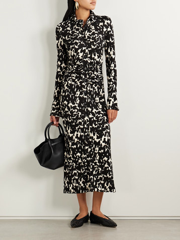 Altuzarra Claudia ruched printed crepe-jersey midi dress