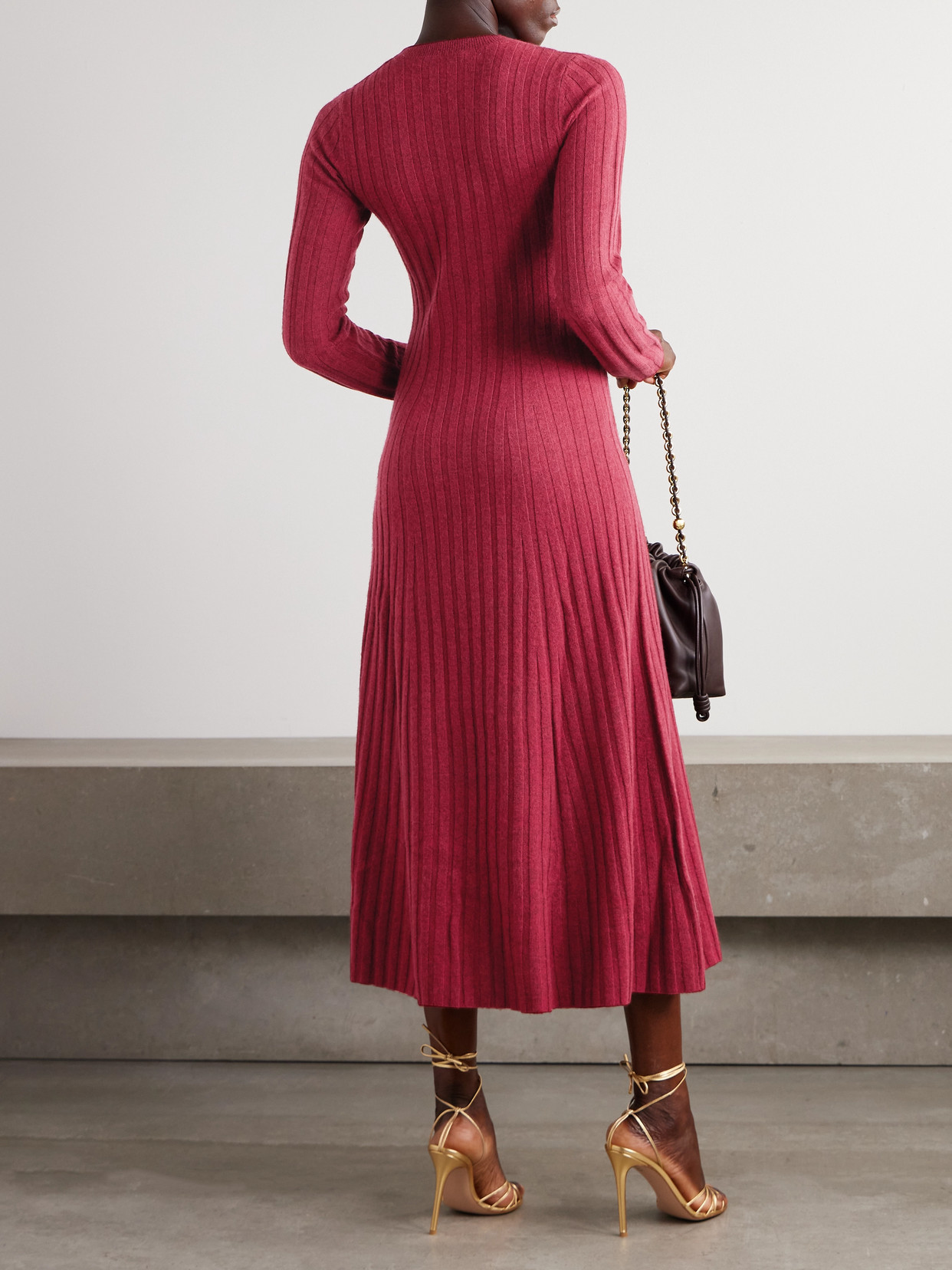 Altuzarra Gia Ribbed Wool And Cashmere-blend Maxi Dress In Burgundy