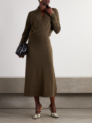 Altuzarra Madleen wrap-effect cashmere midi dress