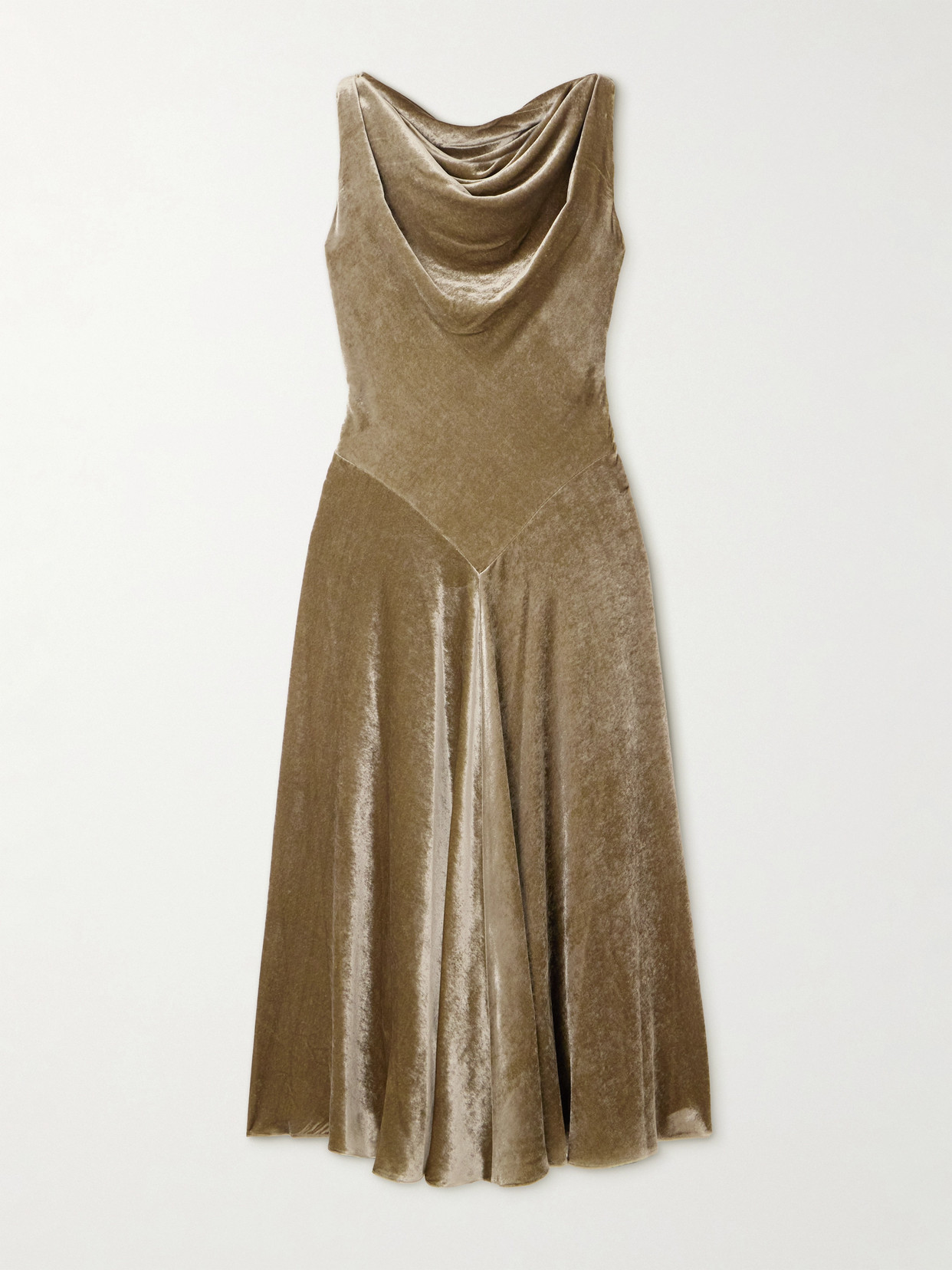 Altuzarra Drina Stretch-velvet Midi Dress In Green
