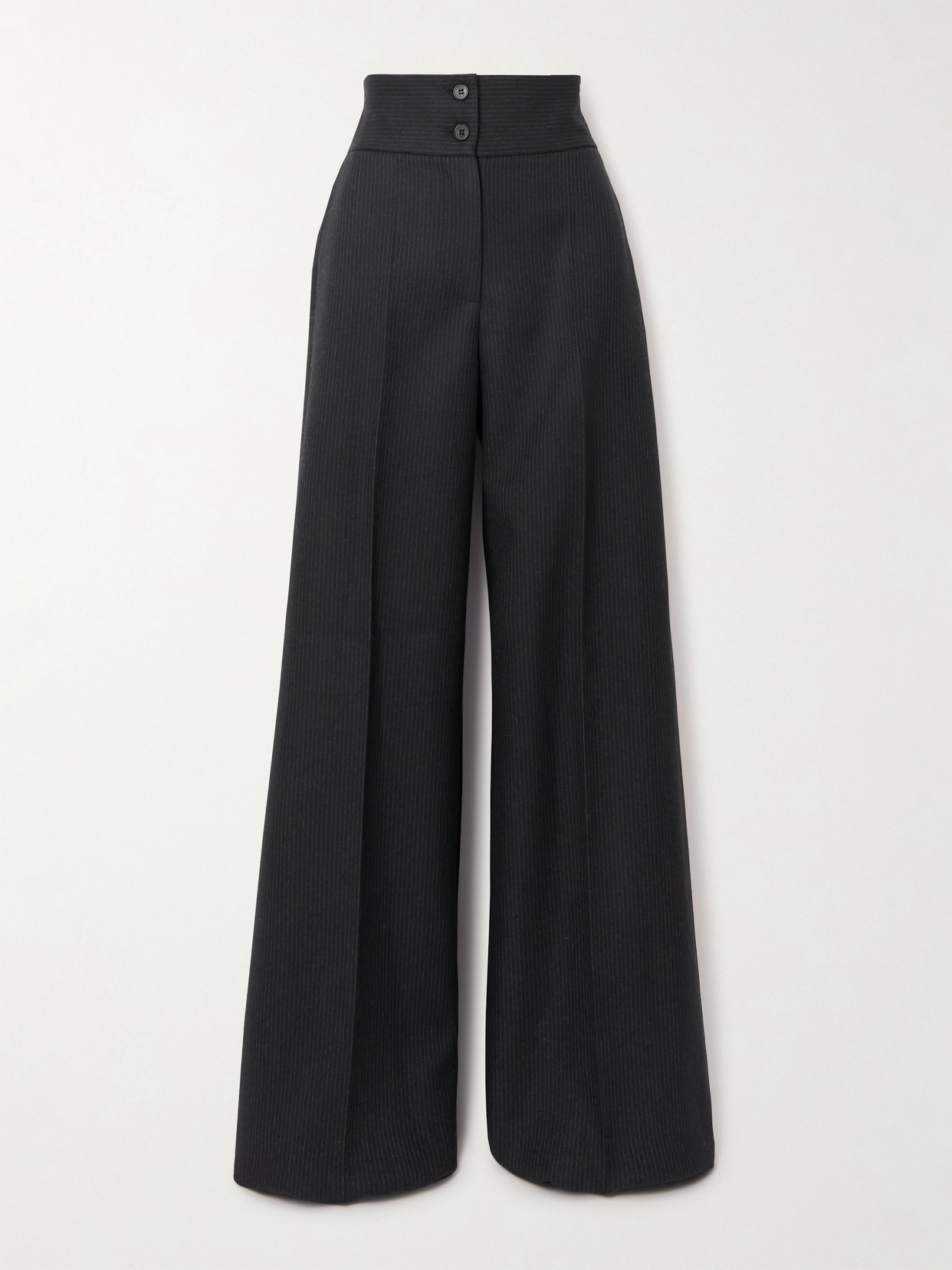 Altuzarra Rudy Pinstriped Woven Wide-leg Pants In Black