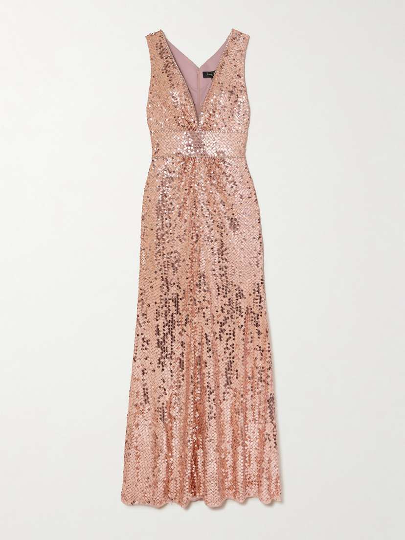 Jenny Packham Supernova Embellished Sequined Tulle Gown