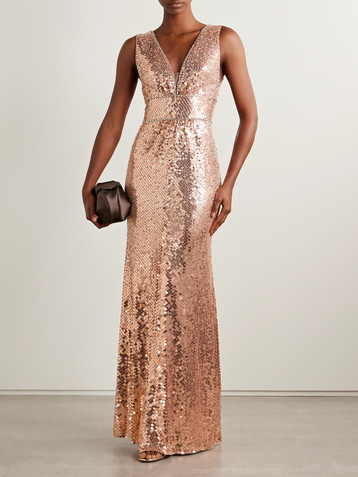 Jenny Packham Supernova embellished sequined tulle gown