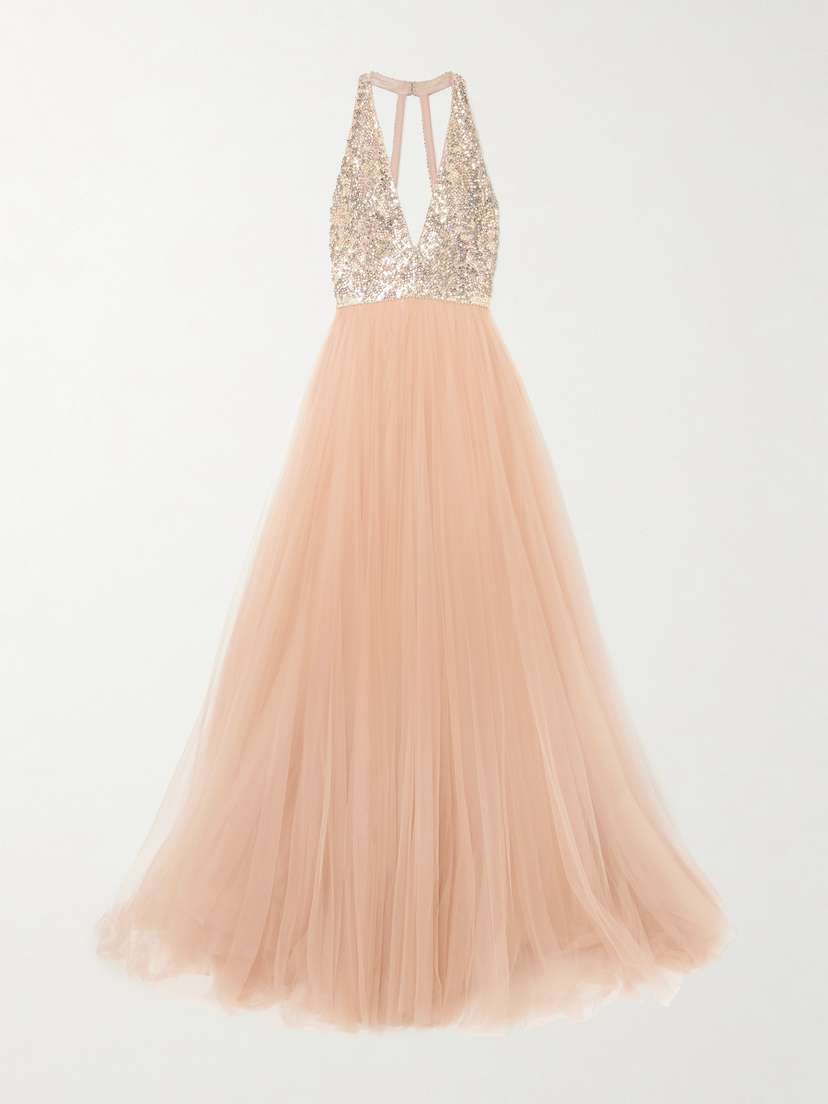 Jenny Packham Tidal Embellished Tulle Gown