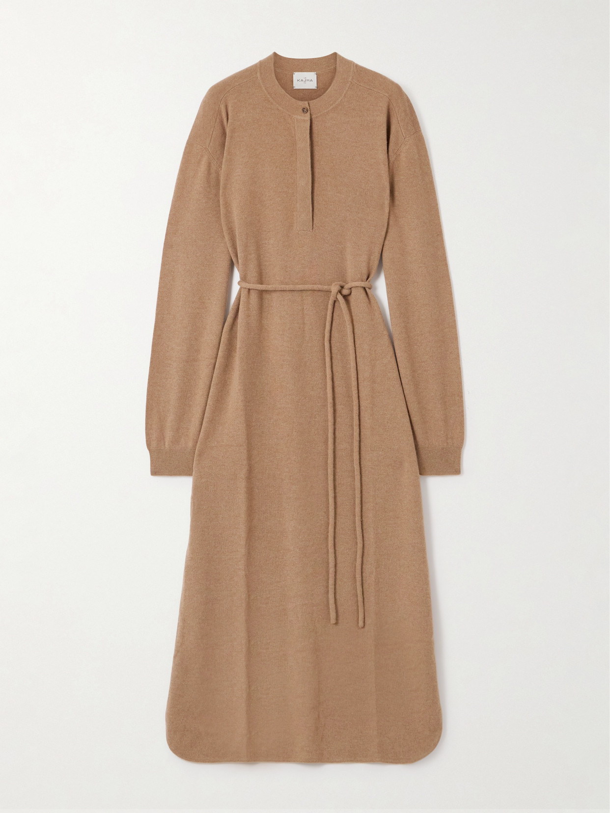 Le Kasha Darhan Belted Cashmere Dress In Brown