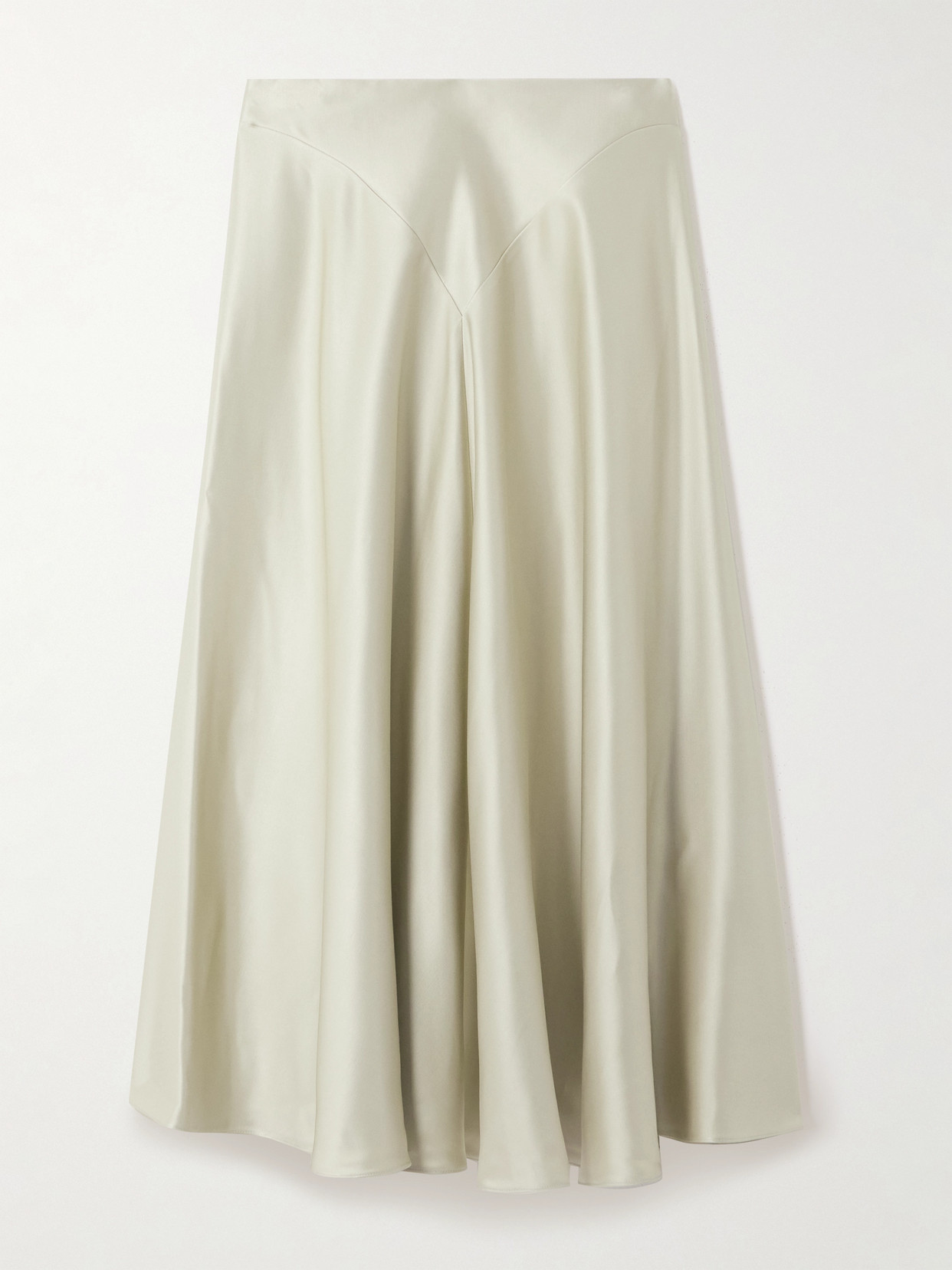 Altuzarra Ames Pleated Satin Maxi Skirt In Gray