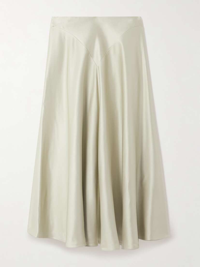 Altuzarra Ames Pleated Satin Maxi Skirt