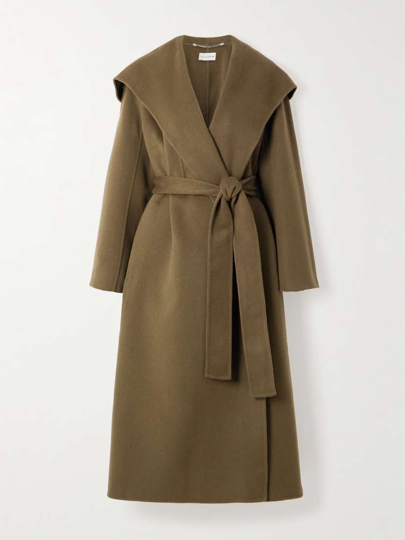 Altuzarra Cole Hooded Belted Wool-blend Felt Coat