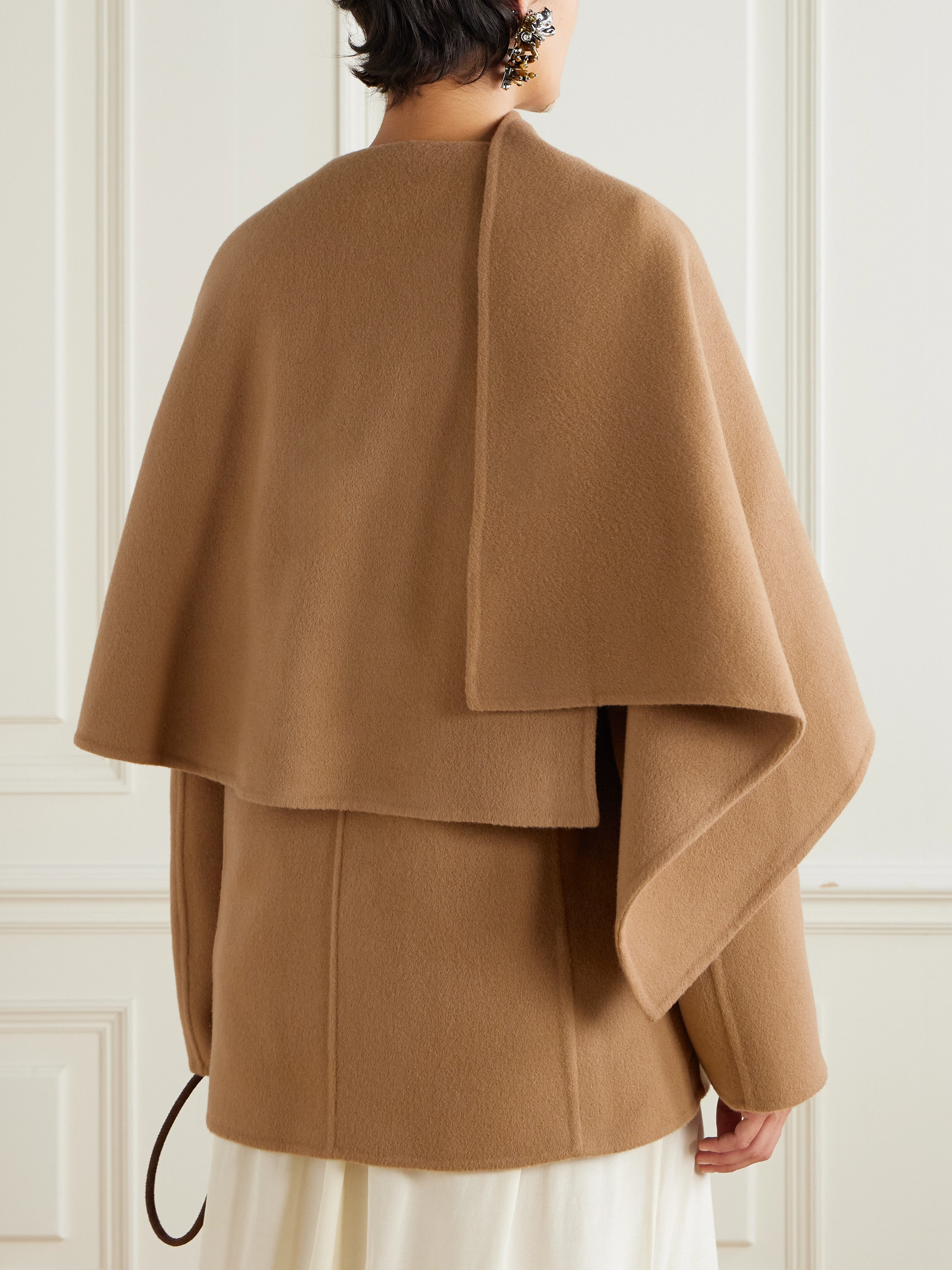 Altuzarra Dak layered draped wool-blend felt coat