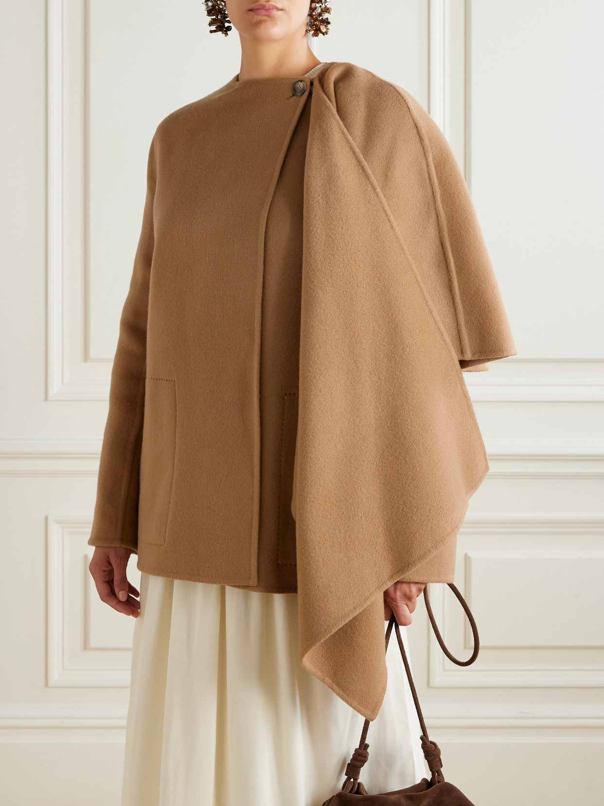 Dak Layered Draped Wool-Blend Felt Coat