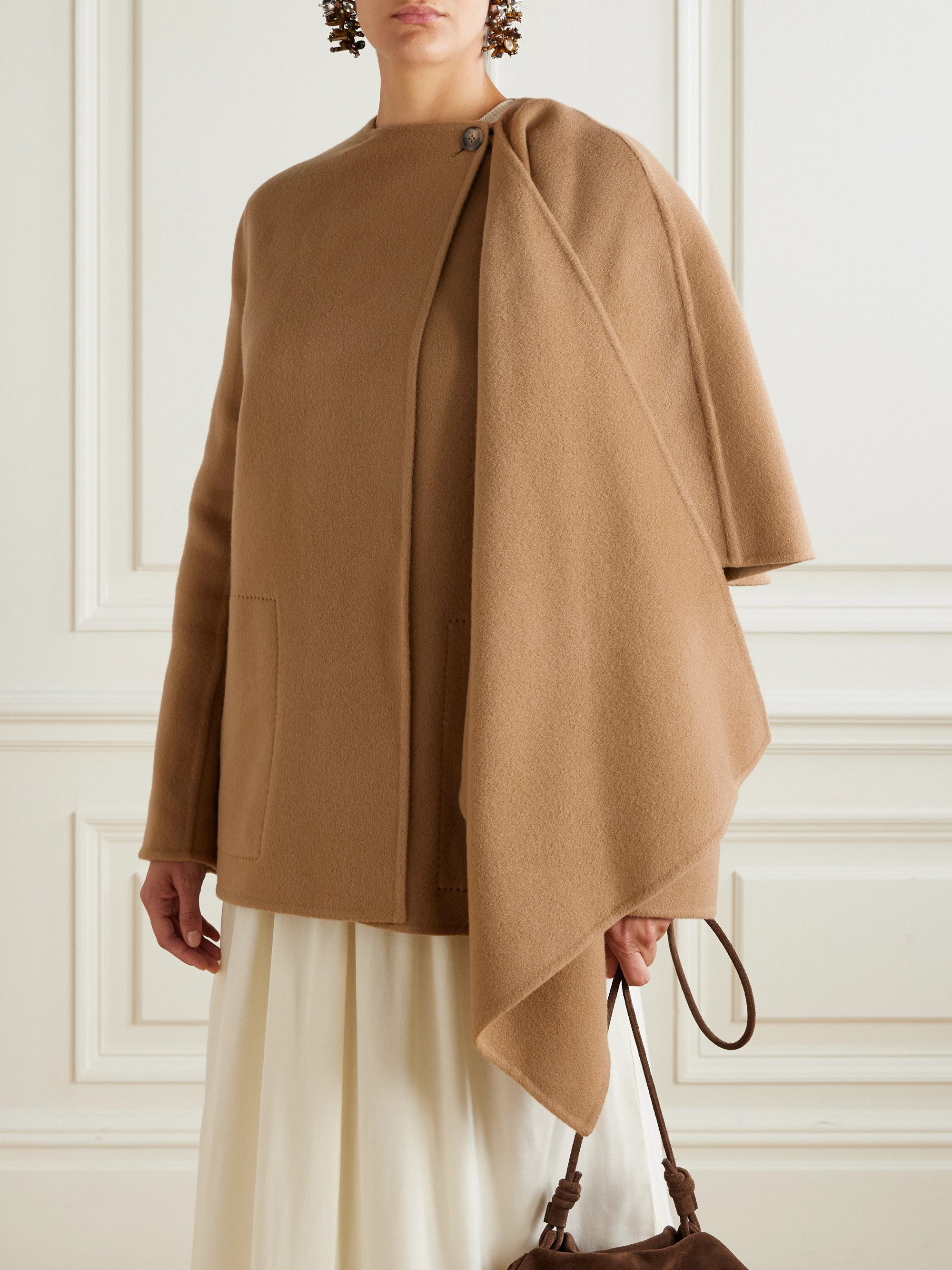 Altuzarra Dak layered draped wool-blend felt coat