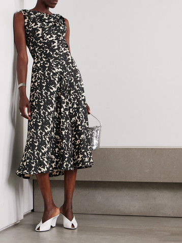 Altuzarra Drina draped printed silk-twill midi dress