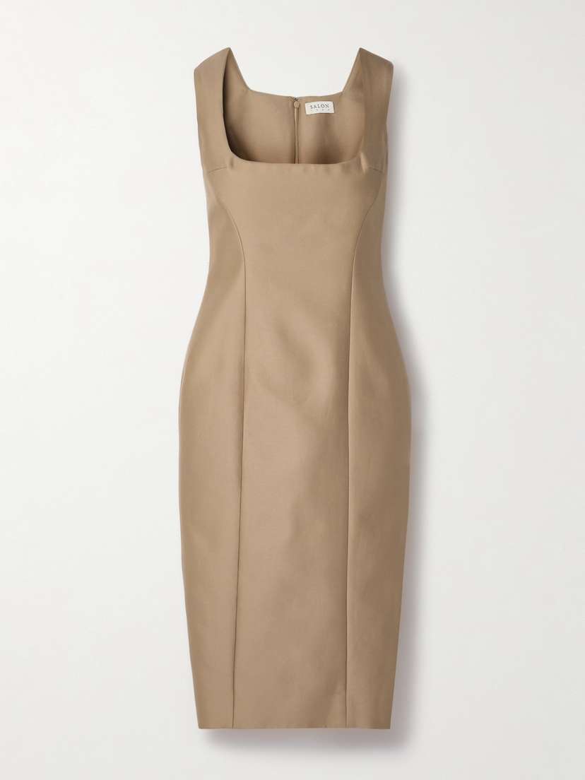 Salon 1884 Balestra Cotton And Silk-blend Midi Dress