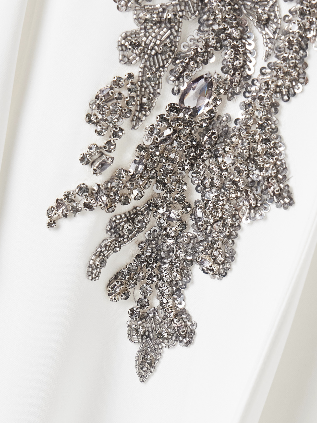 ZUHAIR MURAD BELTED TIE-NECK EMBELLISHED CREPE GOWN