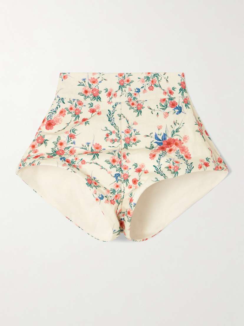 Agua by Agua Bendita Gatti Mosqueta Floral-print Linen Shorts