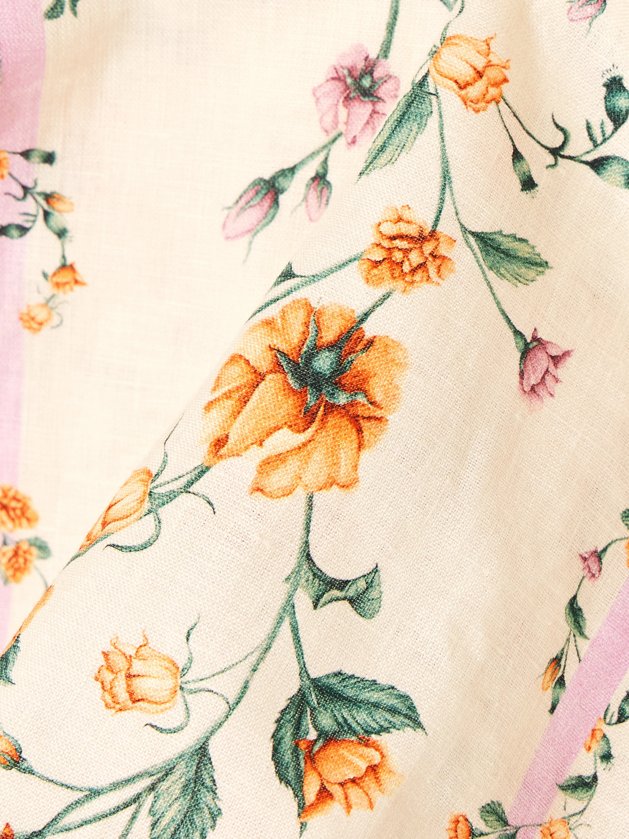 Agua By Agua Bendita Luciana Chinesis Cropped Floral-print Linen Top In Cream