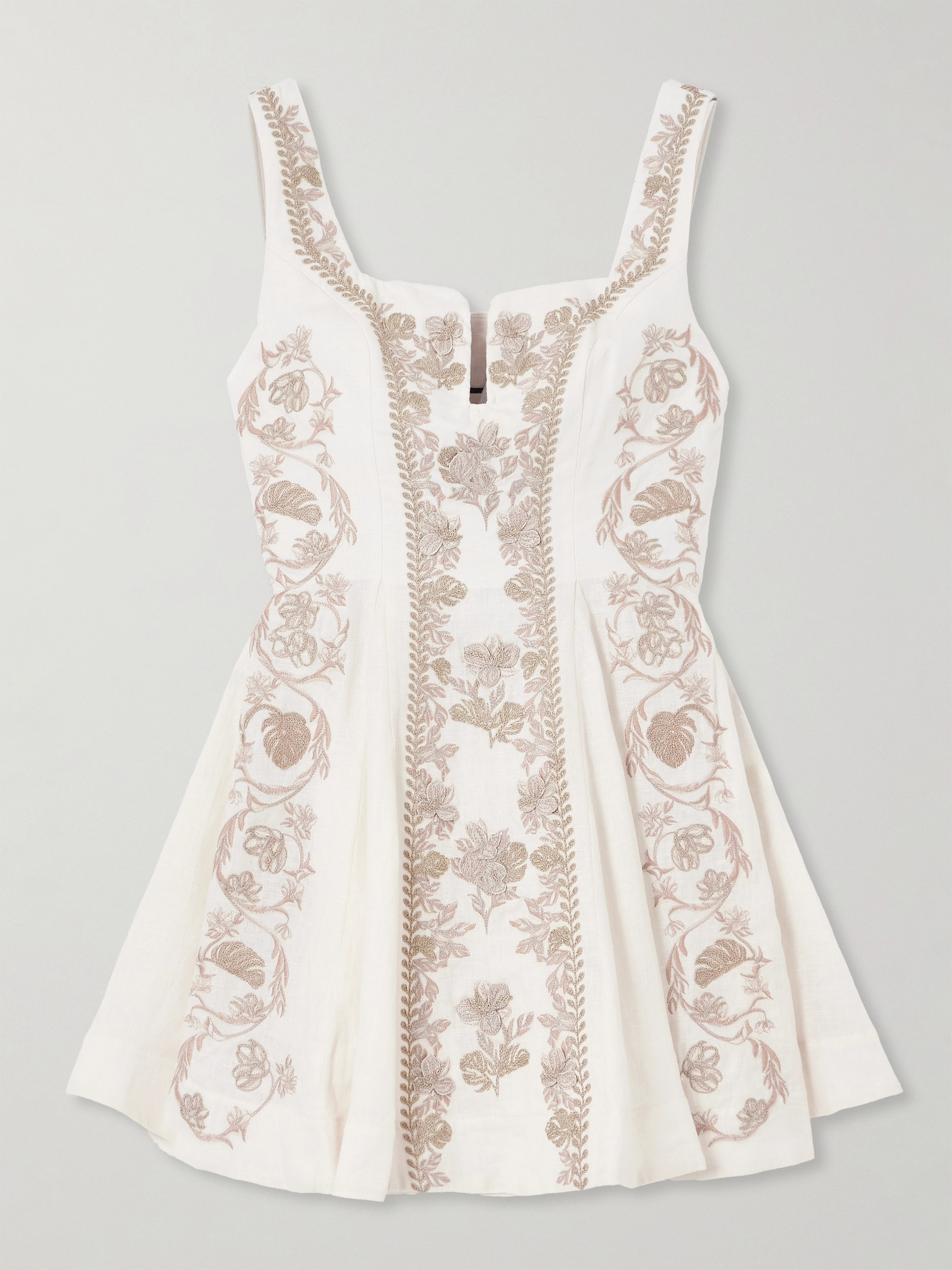 Agua by Agua Bendita Embroidered linen mini dress thumbnail