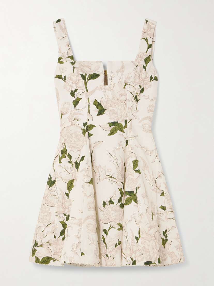 Agua by Agua Bendita Gardenia Floral-print Cotton Mini Dress