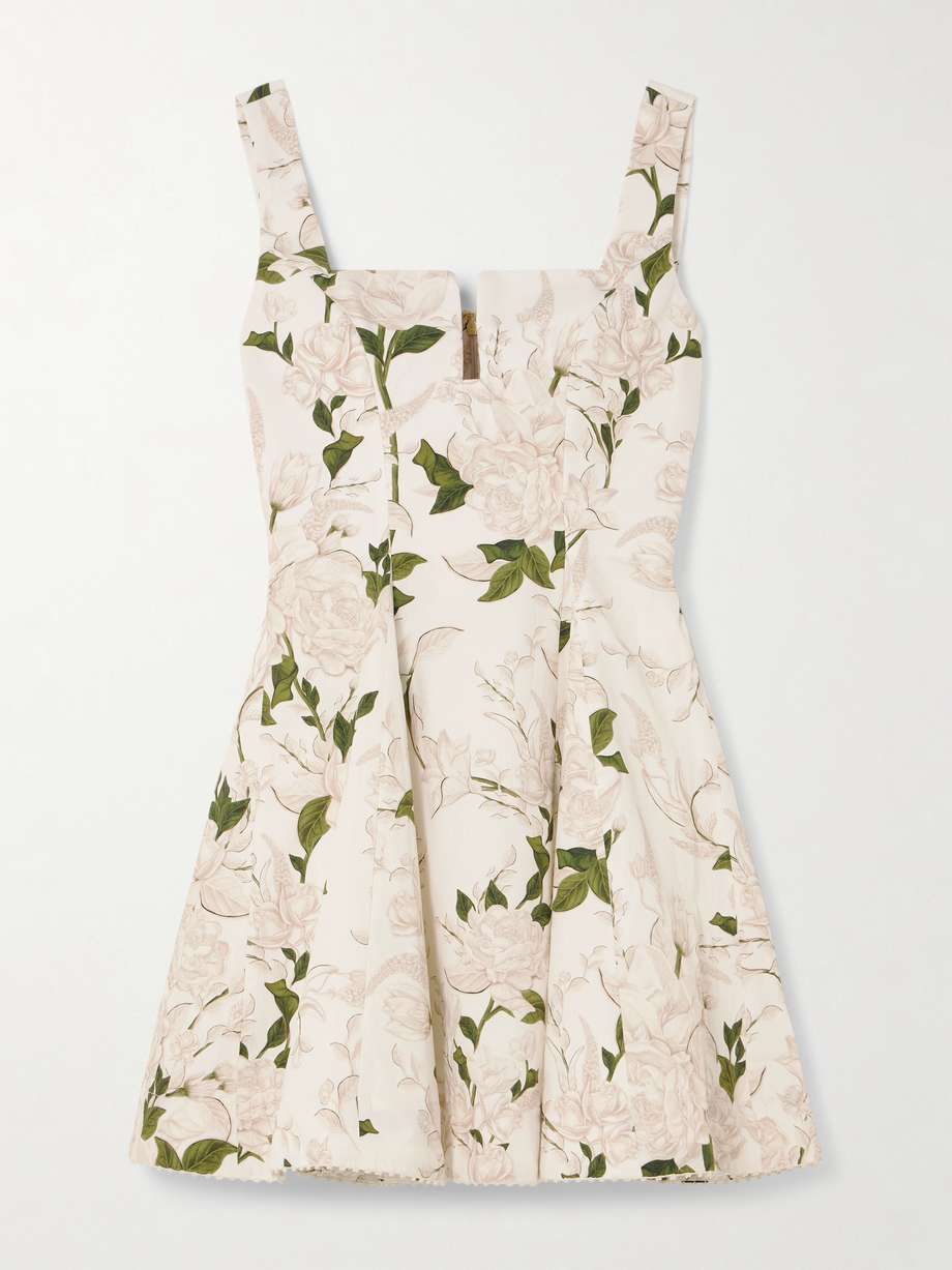 gardenia floral-print cotton mini dress