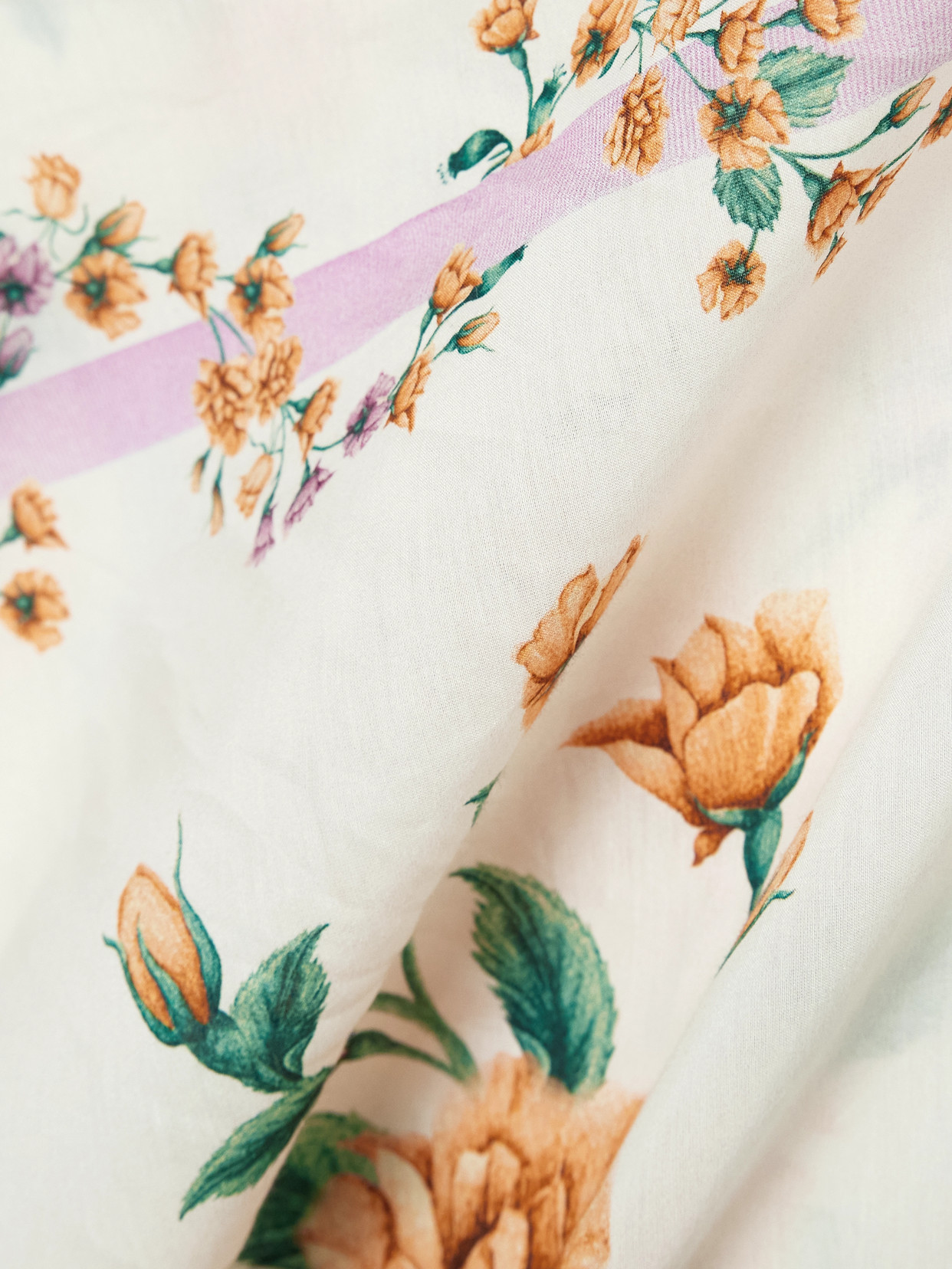 Agua By Agua Bendita Lavanda Chinesis Floral-print Cotton And Silk-blend Voile Pareo In White