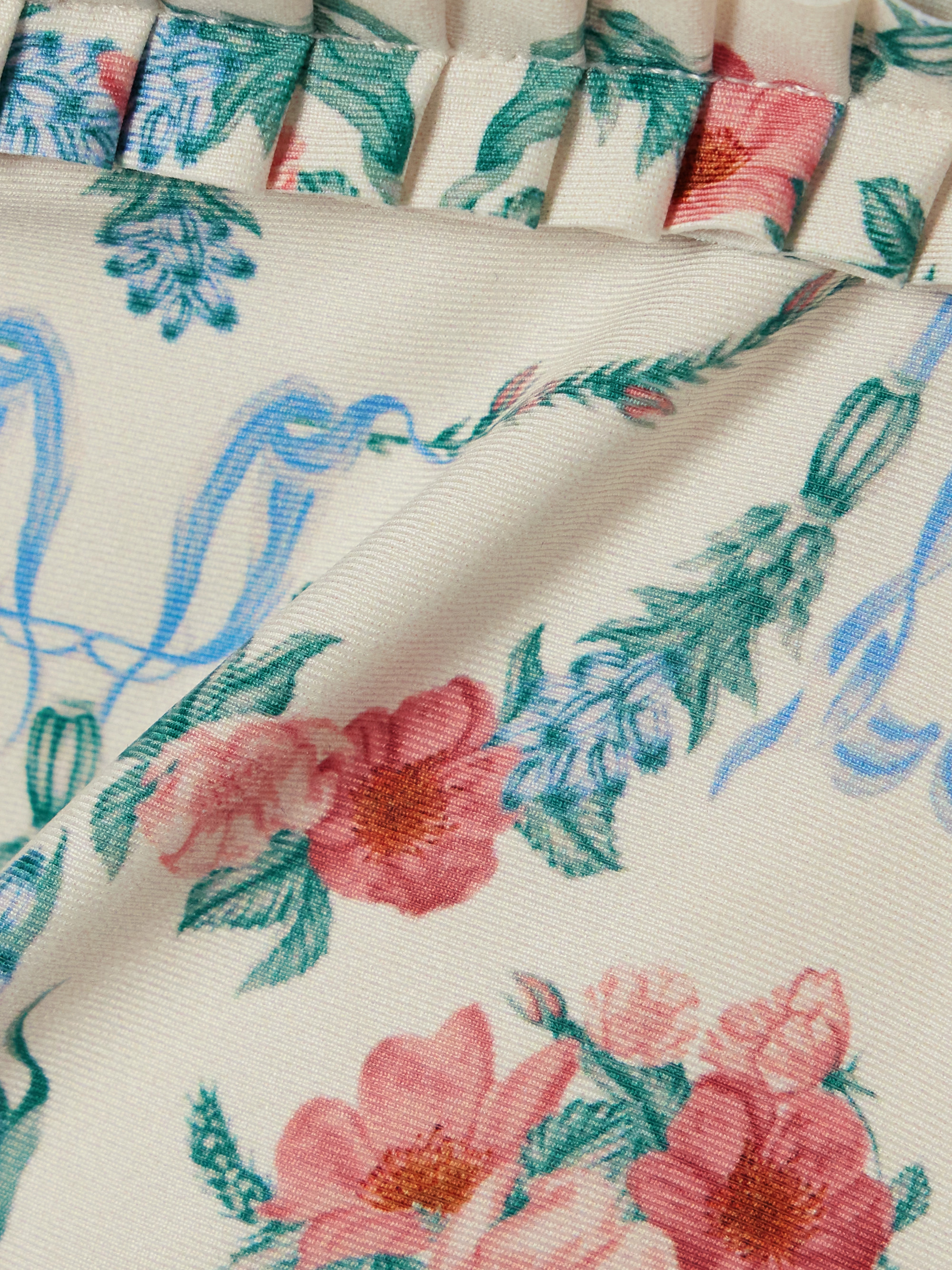 Agua by Agua Bendita Olmo Mosqueta printed ruffled recycled bandeau bikini top