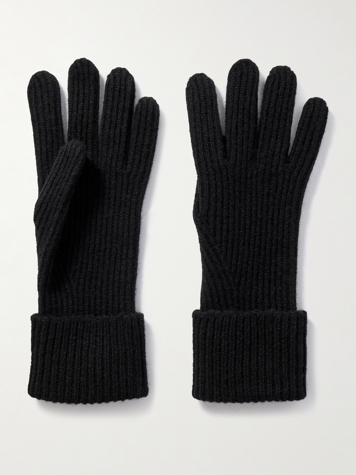 Arch4 Juliann Ribbed Cashmere Gloves In Black