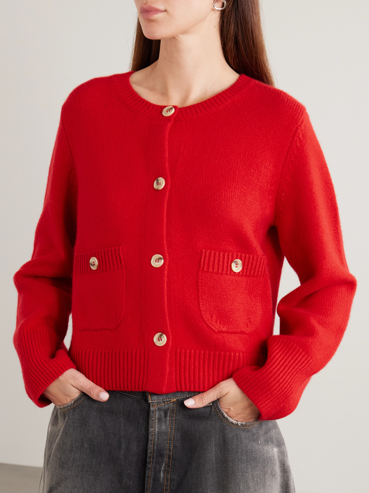 Arch4 Rosanna Cashmere Cardigan In Red