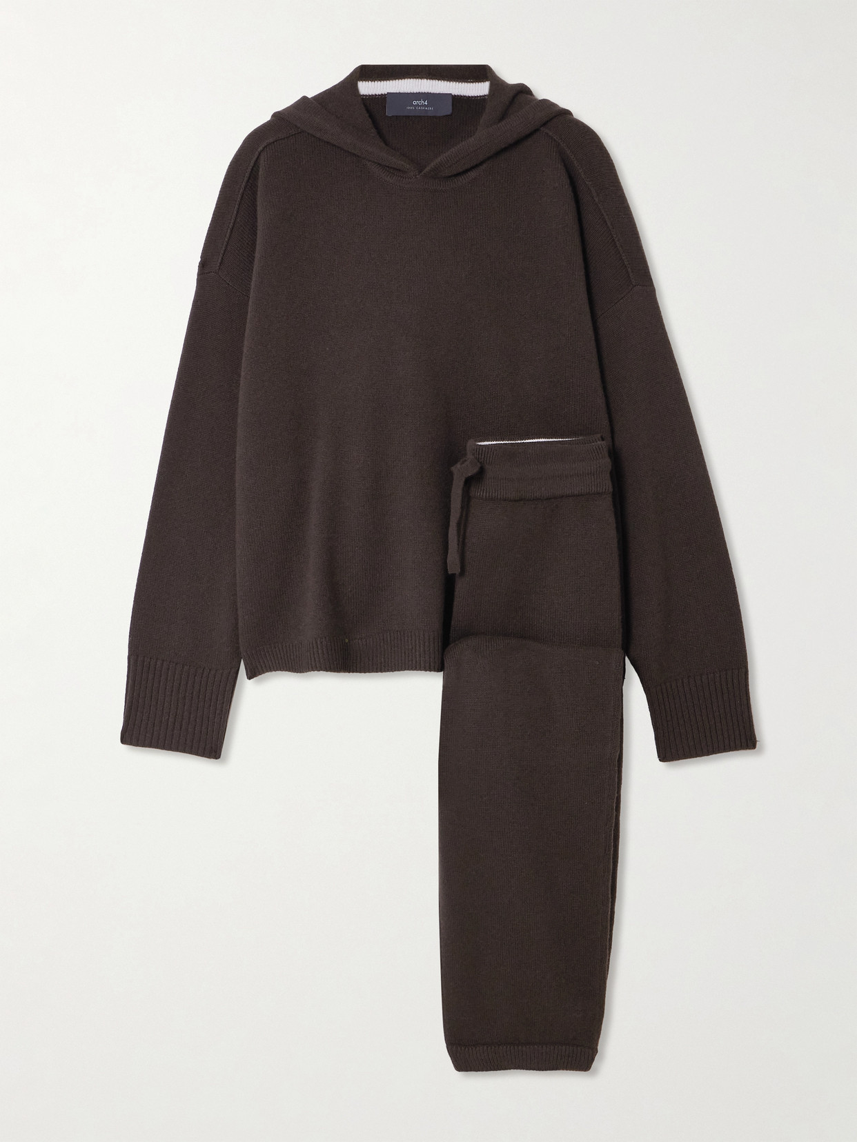 Arch4 Oli & Eloise Cashmere Hoodie And Track Pants Set In Brown