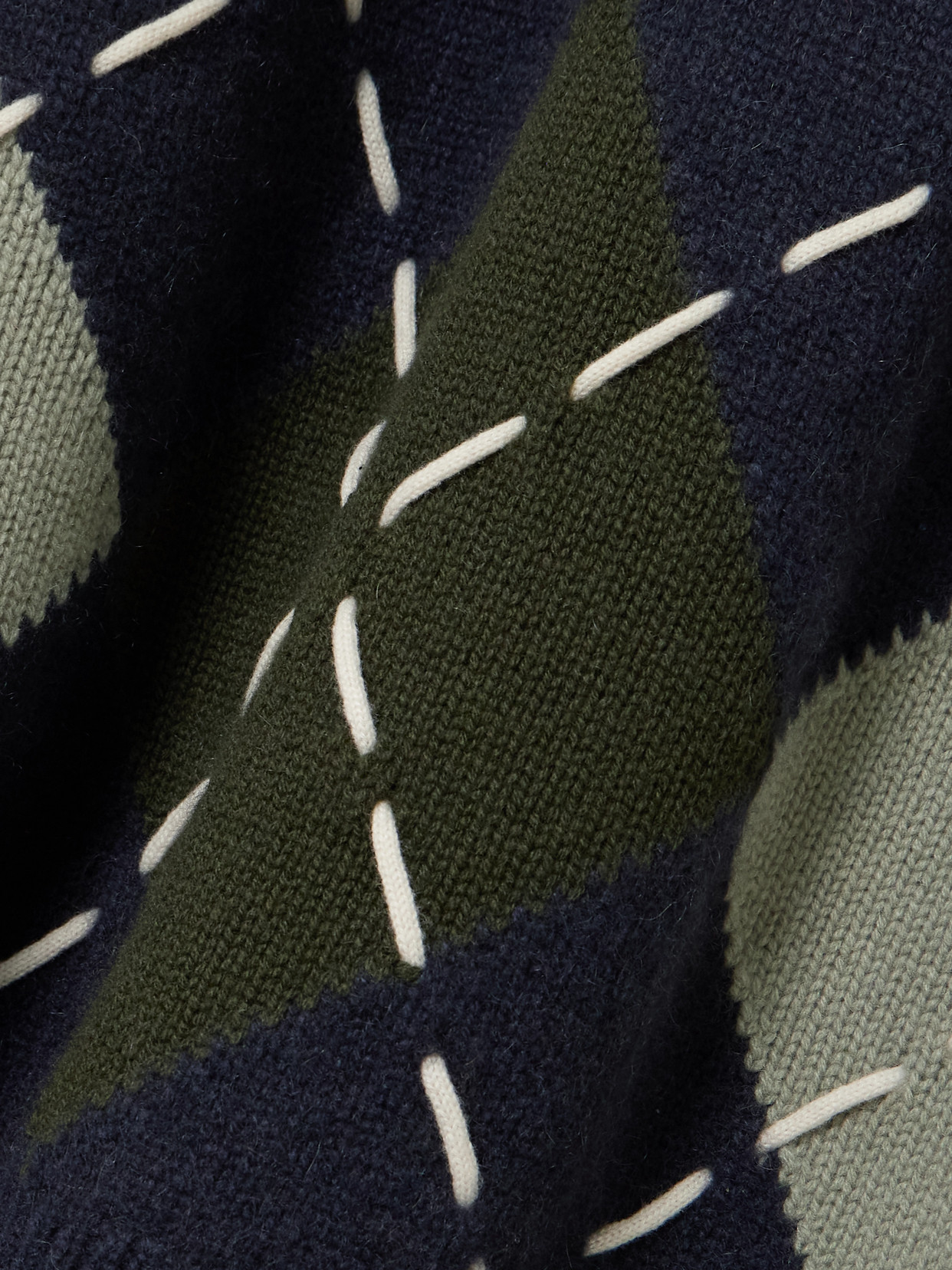 Sloane Embroidered Argyle Cashmere Sweater