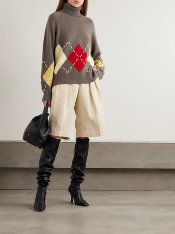 arch4 Courchevel embroidered argyle cashmere sweater