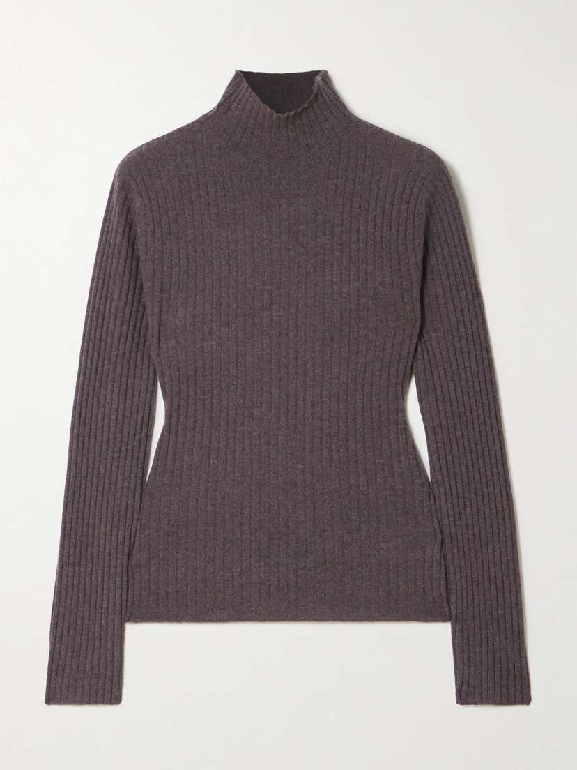 Arch4 Ariana Ribbed Turtleneck Cashmere Sweater