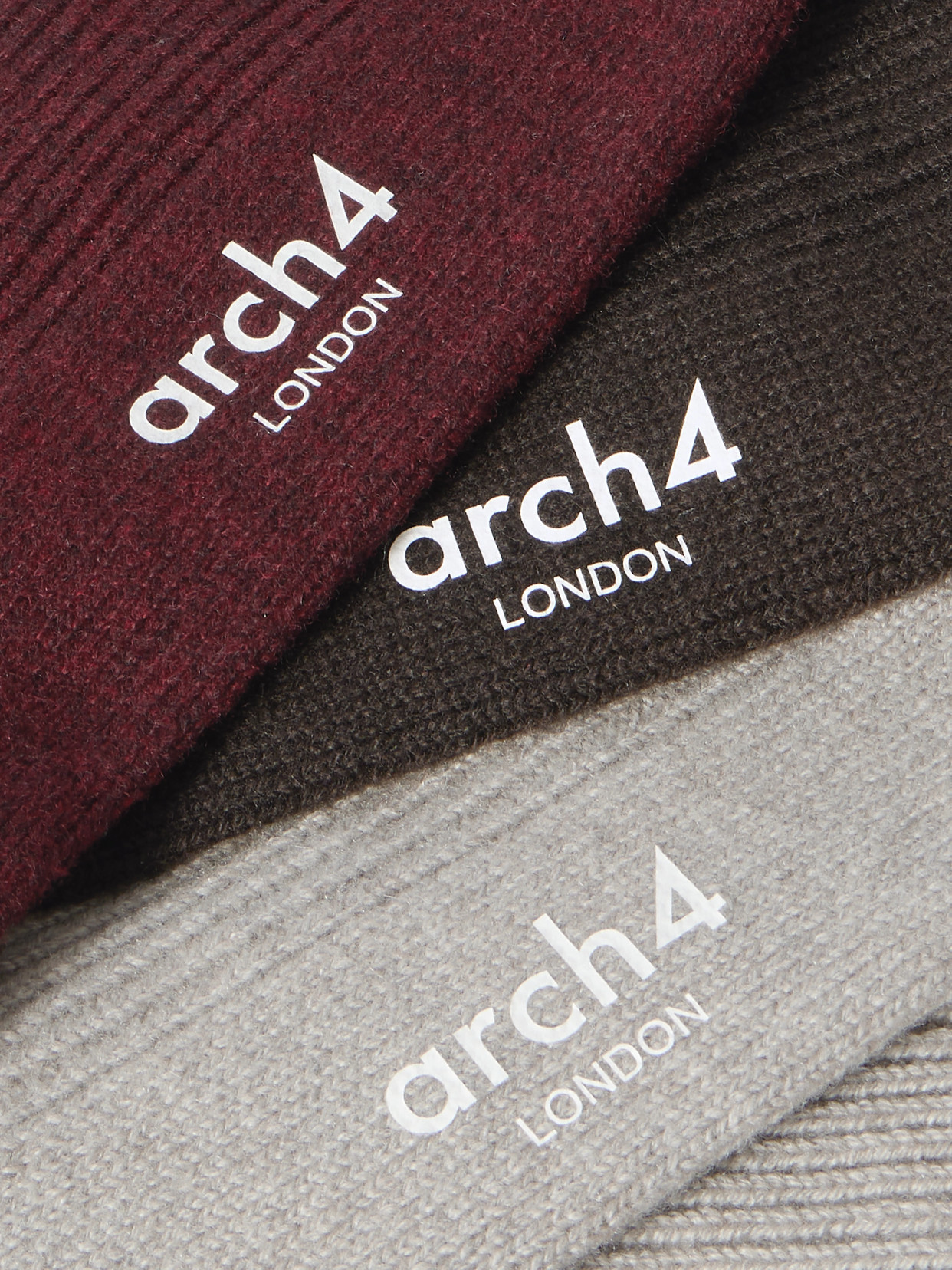 Arch4 Lucia Set Of Three Ribbed Cashmere Socks In Multi