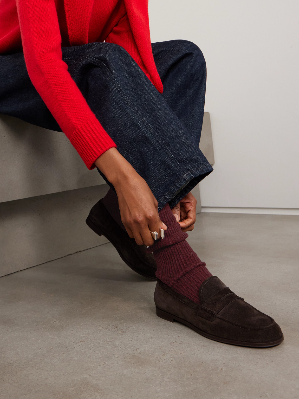 Arch4 Lucia Set Of Three Ribbed Cashmere Socks In Multi