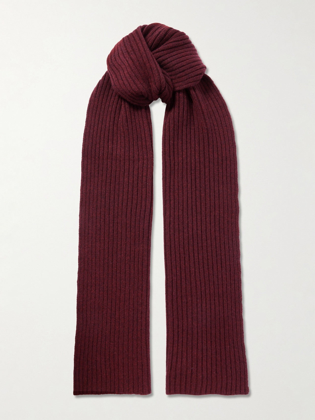 Arch4 Nancy Ribbed Cashmere Scarf In Burgundy