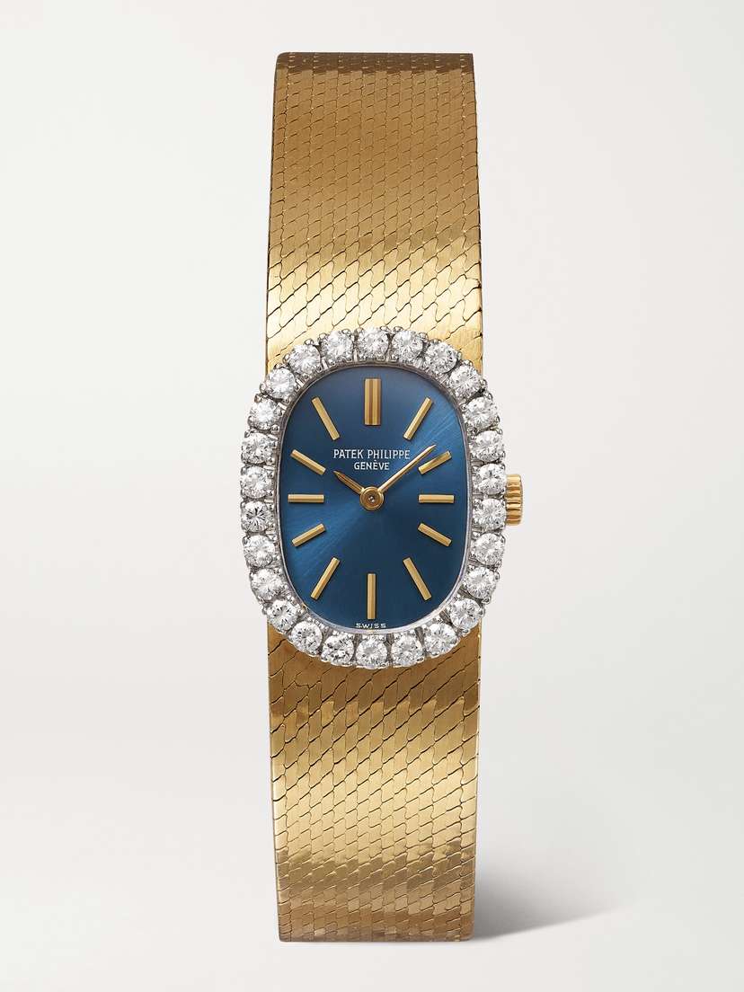 Stephanie Windsor + Patek Philippe Vintage 1980 Ellipse Hand-wound 26mm 18-karat Gold Diamond Watch, Ref. No., 3377/1