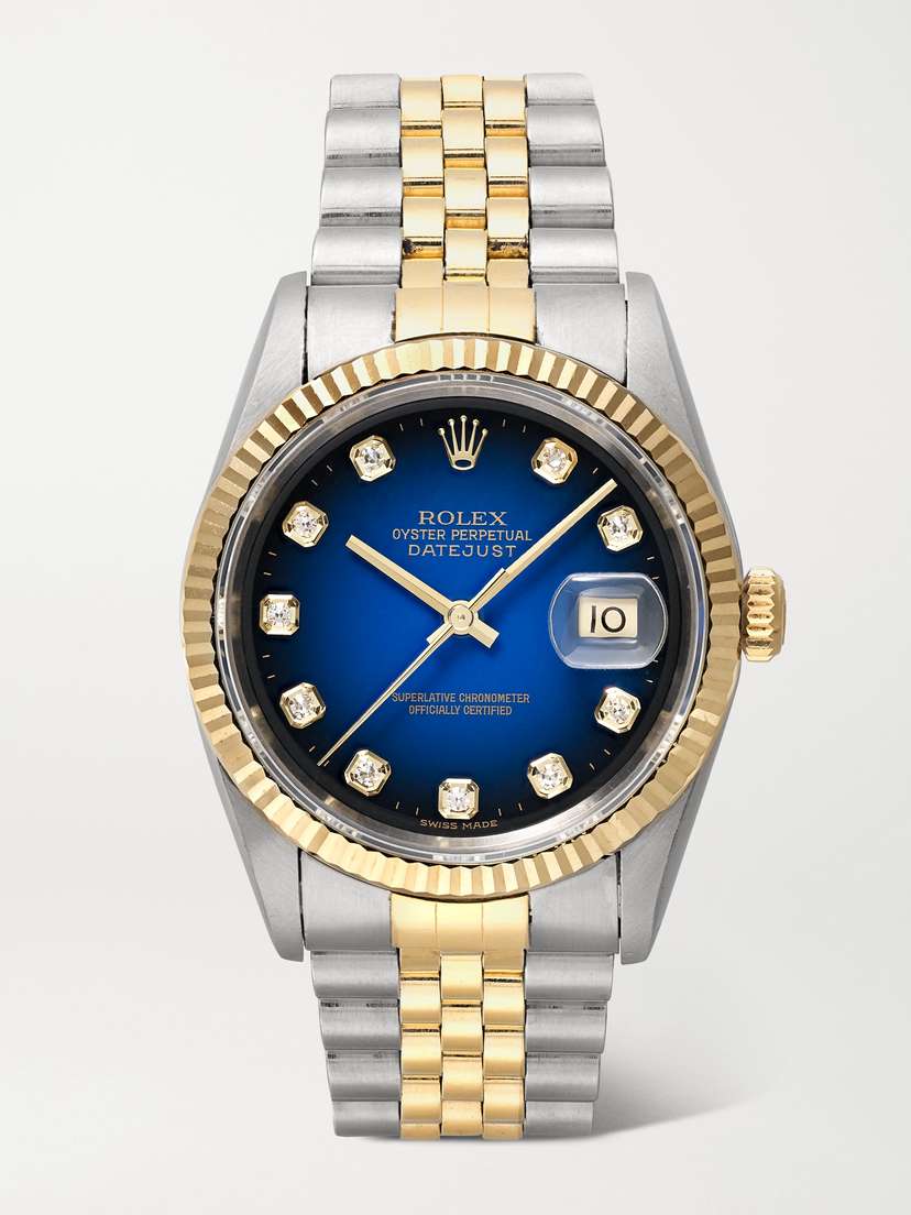 Stephanie Windsor + Rolex Vintage 1996 Oyster Perpetual Datejust Automatic 36mm Stainless Steel And 18-karat Gold Diamond Watch, Ref. No. 16233