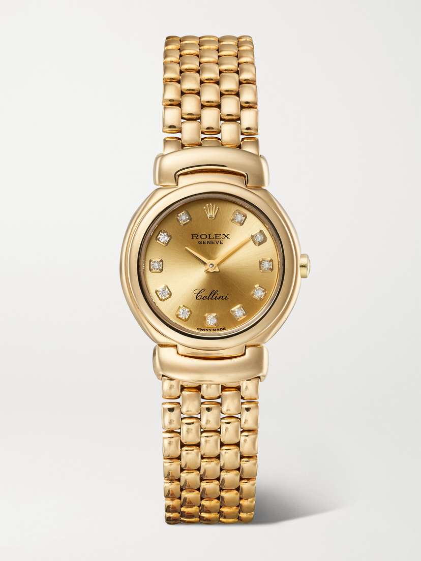 Stephanie Windsor + Rolex Vintage 1993 Cellini 26mm 18-karat Gold Diamond Watch, Ref. No. 6621