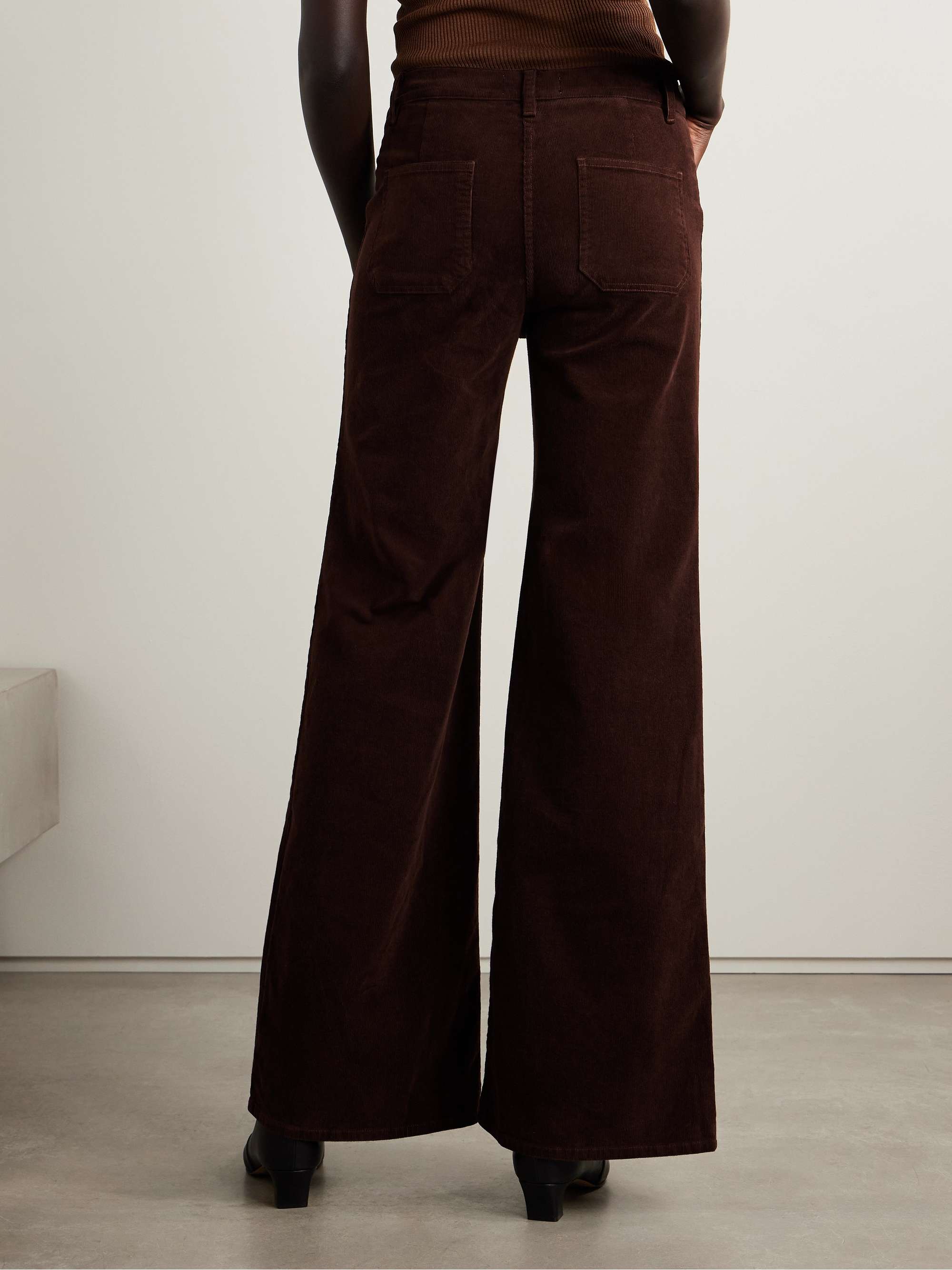 NILI LOTAN Florence cotton-blend corduroy flared pants
