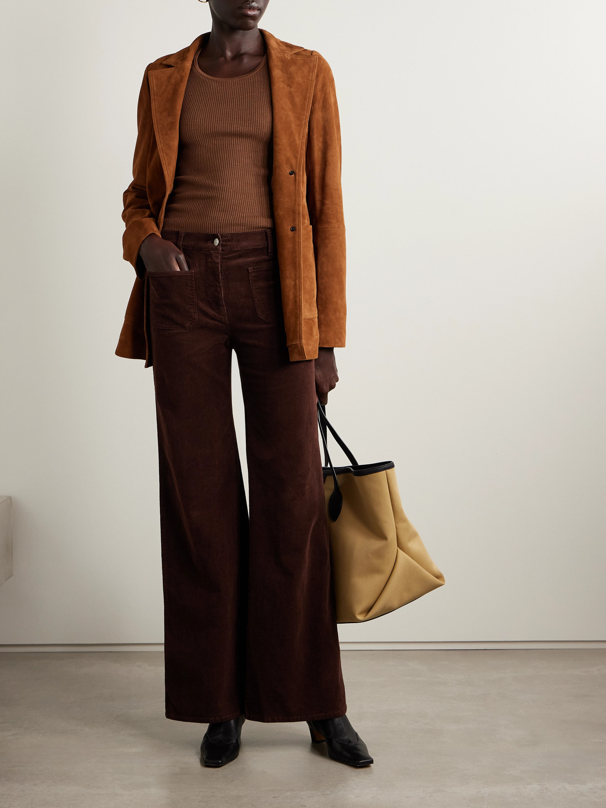 Nili Lotan Florence Cotton-blend Corduroy Flared Pants