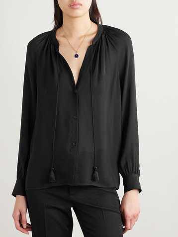 Nili Lotan Lys tie-neck silk-chiffon shirt